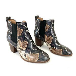 Madewell The Regan Ankle Boot Snake Print 6 New